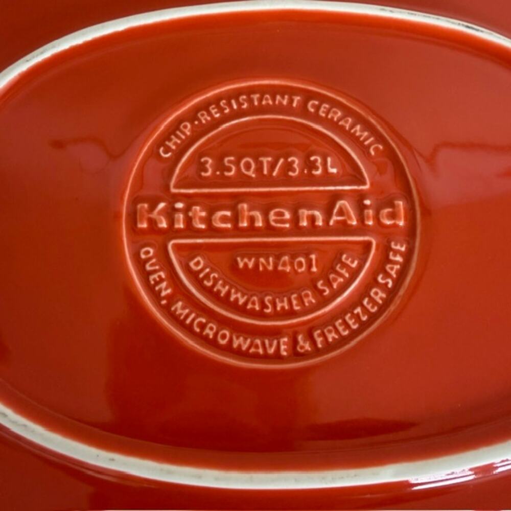 KitchenAid Orange 3.5qt Chip-Resistant Ceramic Casserole Dish - Picture 6 of 6